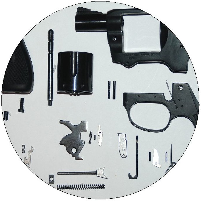 Pistol Parts Pinback Button and Stickers