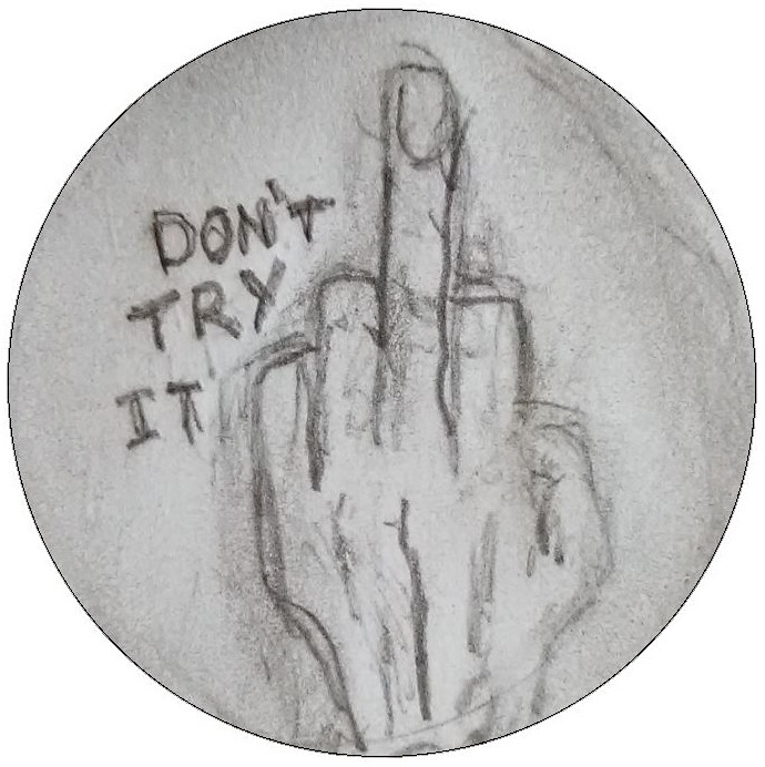 Middle Finger Pinback Buttons and Stickers