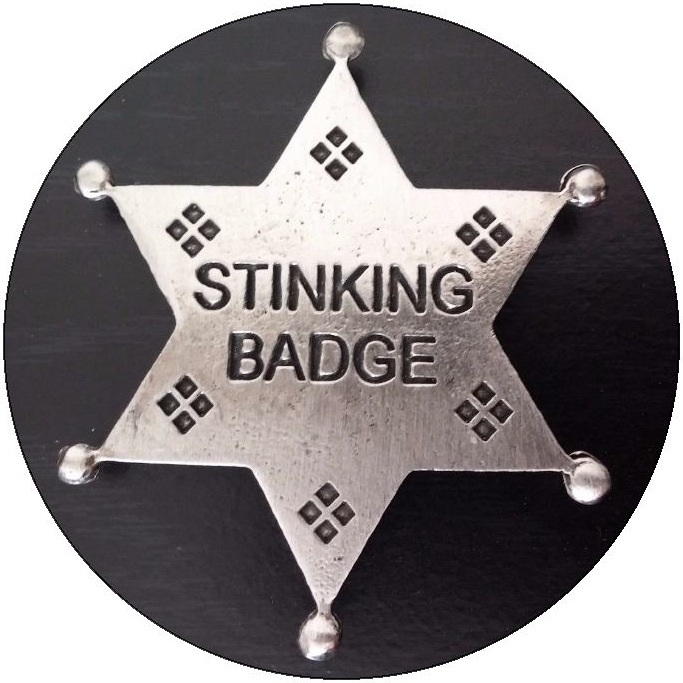 Stinking Badge Pinback Button and Stickers